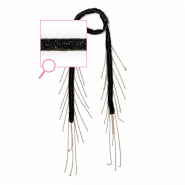 Choker in organza con perline di vetro nero-oro