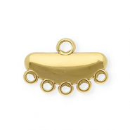 BY31&reg; Componenti in acciaio inossidabile distanziatore semi-ovale con 6 anellini oro