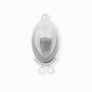 BY31&reg; Componenti in acciaio inossidabile distanziatore ovale con 3 anellini argento