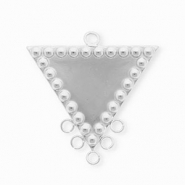 BY31&reg; Componenti in acciaio inossidabile distanziatore triangolo con 6 anellini argento