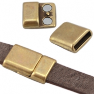 Chiusura magnetica di metallo DQ (per pelle piatta DQ 10mm) bronzo antico (privo di nichel)