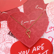 Set di ispirazione Idee per San Valentino con biglietti per gioielli e ciondoli DQ a cuore