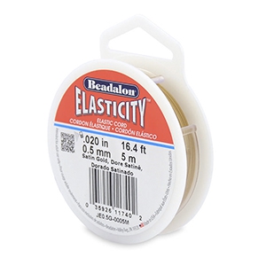 Beadalon filo infilaperle elastico diametro 0.5mm 5 metri oro satinato