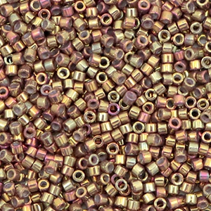 Perline Miyuki Delica 11/0 Metallic iris earth batik gold DB-1010