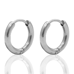 Orecchini in acciaio inossidabile 15mm a cerchio argento