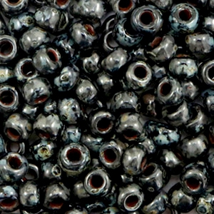 Rocailles Miyuki 6/0 Opaque picasso black 6-4511