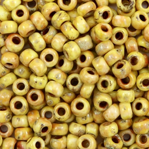 Rocailles Miyuki 6/0 Opaque picasso yellow 6-4512