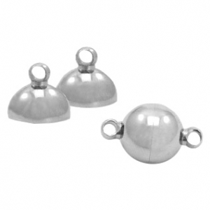 Componenti in acciaio inossidabile chiusura magnetica 10mm tonda argento antico