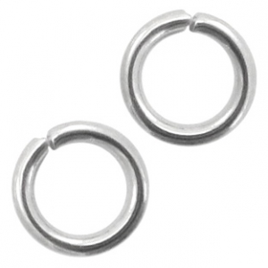 Componenti in acciaio inossidabile anellini apribili 5mm argento antico