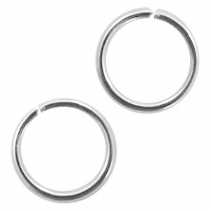 Componenti in acciaio inossidabile anellini apribili 6mm argento antico