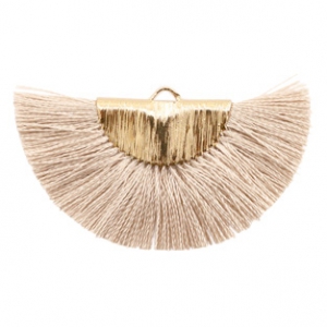 Pendente con nappine oro - rosa grigio nebbia