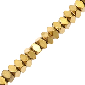 Perline di ematite sfaccettata rondella oro