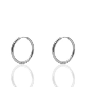 Orecchini in acciaio inossidabile 14 mm a cerchio argento