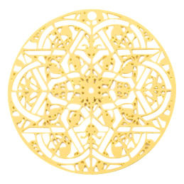 Pendenti in stile boh&eacute;mien rotondo motivo mandala oro (privo di nichel)