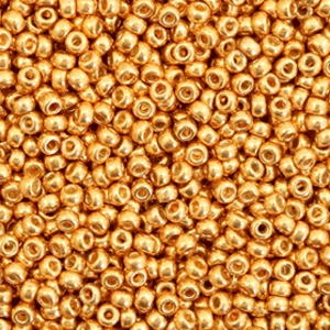 Rocailles Miyuki 11/0 Duracoat galvanized yellow gold 11-4203