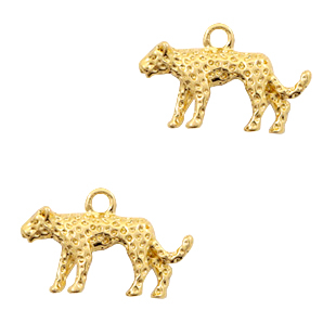 Ciondoli di metallo BQ a forma di leopardo oro (privo di nichel)