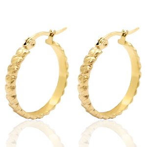 Orecchini in acciaio inossidabile 25mm a cerchio oro
