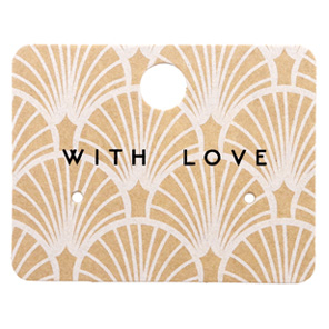 Espositori bigiotteria in cartoncino 'with love' con disegno art d&eacute;co marrone