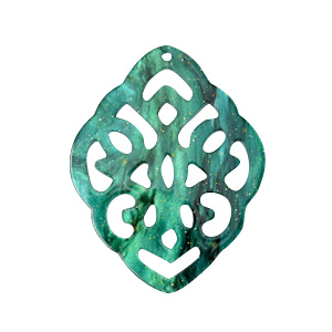 Pendenti in resina rombo in stile barocco verde oceano