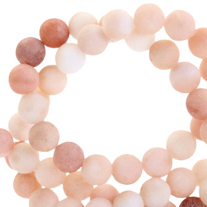 Perline in pietra naturale Calcedonio (Quarzo) 8mm opaca beige rosa multicolore
