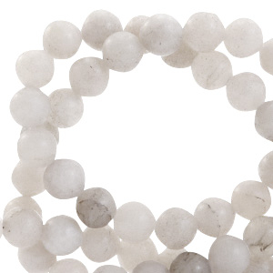 Perlina in pietra dura semipreziosa 8 mm tonda opaca grigio