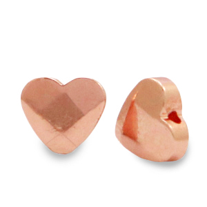 Perline di ematite a forma di cuore sfaccettato oro rosa