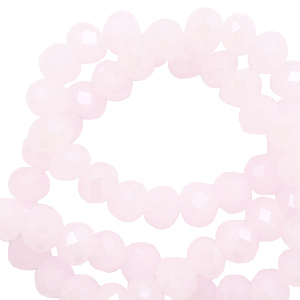 Perline sfaccettate 6x4 mm rondella rosa oleandro-effetto perlato
