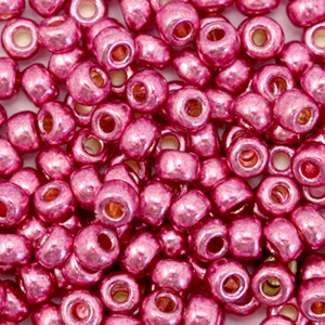 Rocailles Miyuki 6/0 Duracoat galvanized hot pink 6-4210
