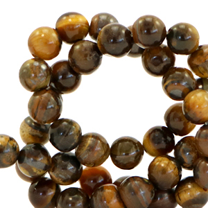Perline in pietra naturale Occhio di tigre 4mm marrone multicolore