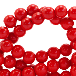 Perline di vetro 4 mm opache rosso appassionato