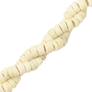 Perline di cocco rondella 6mm bianco