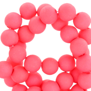 Perline in acrilico 4mm rosa corallo shocking
