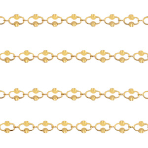 Componenti in acciaio inossidabile catena a rol&ograve; ovale fiori oro