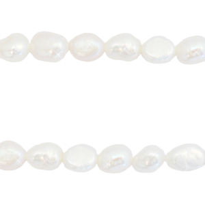 BQ Perle di acqua dolce pepita ovale 8x5-6mm bianco naturale
