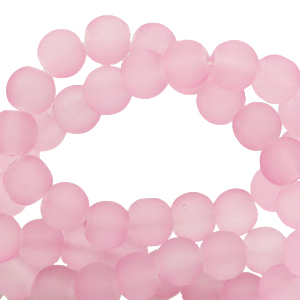 Perline di vetro 6 mm opache rosa vintage