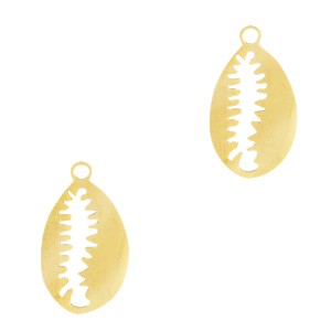 Ciondoli in acciaio inossidabile conchiglia ciprea oro