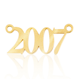 Ciondoli in acciaio inossidabile distanziatore anno 2007 oro