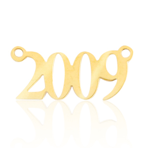 Ciondoli in acciaio inossidabile distanziatore anno 2009 oro