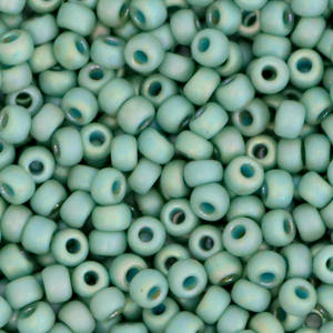 Rocailles Miyuki 8/0 Opaque glazed frosted rainbow celadon green 8-4701