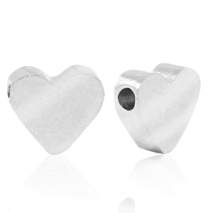 Perline in acciaio inossidabile cuore argento