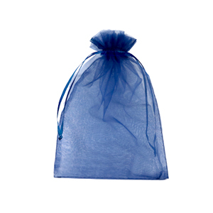 Sacchetti in organza 9x12cm blu marino