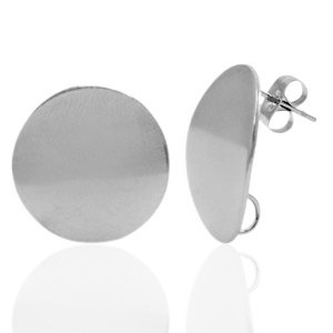 Orecchini in acciaio inossidabile 20mm con anellino argento