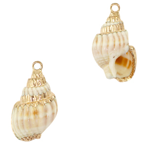Pendenti di conchiglia prodotti speciali lumachina bianco cremosa-oro
