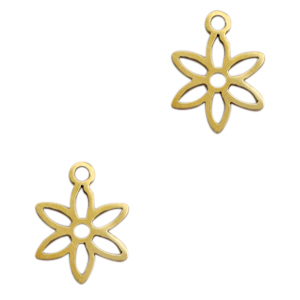 Ciondoli in acciaio inossidabile fiore oro