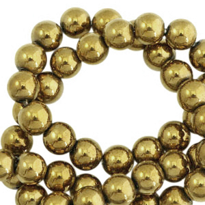 Perline di ematite 6 mm tonda oro