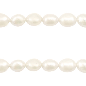 BQ Perle di acqua dolce pepita ovale 9x7-8mm bianco naturale
