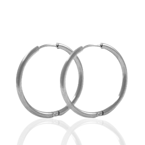 Orecchini in acciaio inossidabile 24mm a cerchio argento