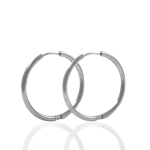 Orecchini in acciaio inossidabile 22mm a cerchio argento