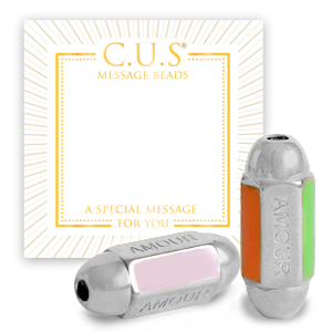 Message beads C.U.S&reg; per bigiotteria "amour" argento (privo di nichel)