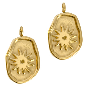 Ciondoli in acciaio inossidabile fiore oro